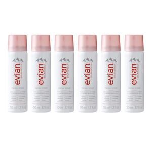 Set of 6: Evian Facial Spray - Hydrating Mineral Water Mist 1.7 oz